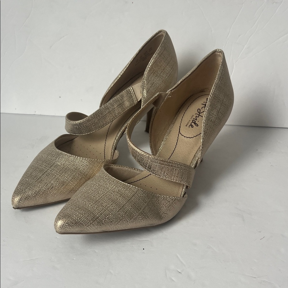 LifeStride Women's Suki Pump Gold Metallic Wedding Prom Formal - Size 8 =